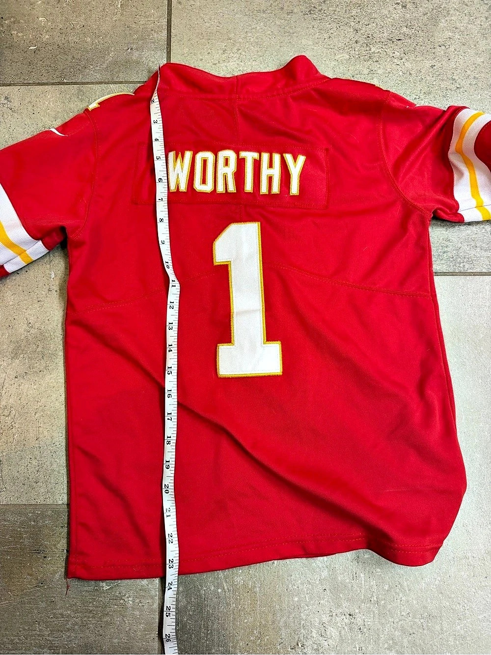 Nike Kansas City Chiefs Patrick Xavier Worthy #1 NFL Jersey Red Boys Small (8) - Picture 3 of 7